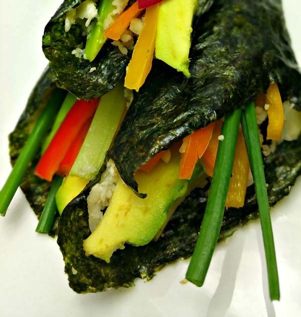 Recipe Image: Riced Cauliflower Vegetable Sushi